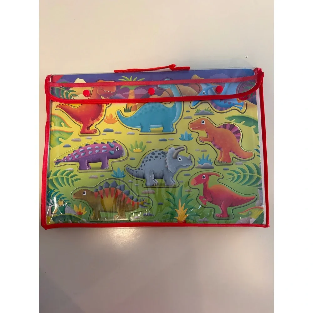 The Learning Journey Dinosaur Chunky Wooden Puzzle with Carrying Case Kids Toy